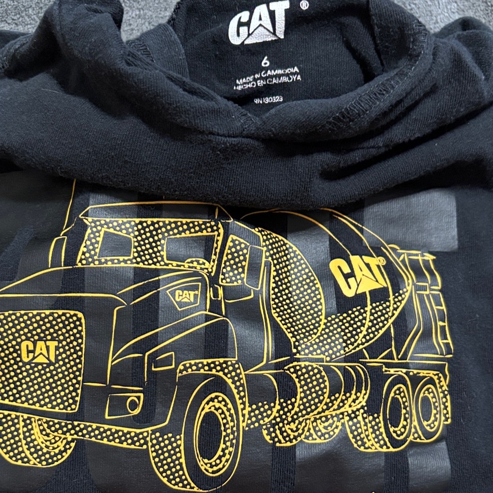 CAT Kids Black Long Sleeve Construction Tee - Picture 3 of 3